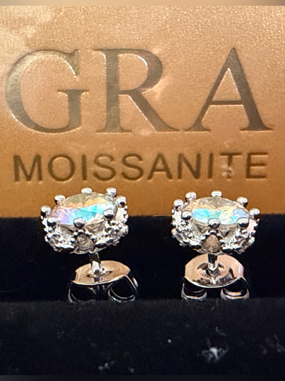 Natural Moissanite Fantasy Yellow Round Stud Earrings 0.5ct